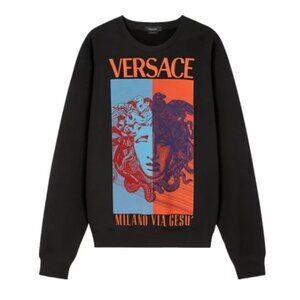 SOLD - NWT Versace Medusa Graphic Sweatshirt - Black - Size XL - MSRP $1050